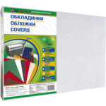 Обложки картонные D&A Delta Color под кожу, белый, А3, 230г/м2, 100 шт (1220101028300)