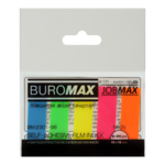 Закладки пластиковые с клейким слоем Buromax BM.2301-98, 45х12 мм, 5х20 л, неон, ассорти