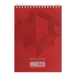 Блокнот на пружине сверху Buromax, А5, 48 л, клетка, красный (BM.2474-05)