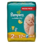 Подгузники Pampers New Baby-Dry Размер 2 (Mini) 3-6 кг,  17 шт (4015400647515)