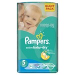 Подгузники Pampers Active Baby-Dry Размер 5 (Junior) 11-18 кг,  64 шт (4015400736370)