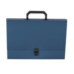Портфель пластиковый Buromax Gloss, A4, 35мм, синий