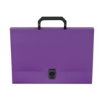 Портфель пластиковый Buromax Gloss, A4, 35мм, фиолетовый