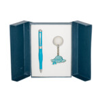 Набор подарочный Langres Bonnet: ручка шариковая + брелок, синий