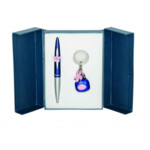 Набор подарочный Langres Vial: ручка шариковая + брелок, синий