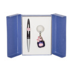 Набір подарунковий Langres Vial: Ручка кулькова + брелок, фіолетовий