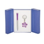 Набір подарунковий Langres Rose: Ручка кулькова + брелок, фіолетовий