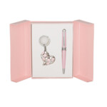 Набір подарунковий Langres Heart: Ручка кулькова + брелок, рожевий