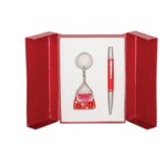 Набір подарунковий Langres Purse: Ручка кулькова + брелок, червоний