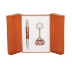 Набор подарочный Langres Clutch: ручка шариковая + брелок, коричневый