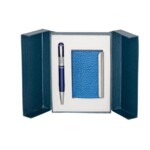 Набор подарочный Langres Fiole: ручка шариковая + визитница, синий
