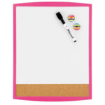 Маркерно-пробковая доска Rexel Joy 28х36 см, белая, розовая рамка (2104181)