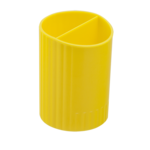 Стакан для ручек пластиковый ZiBi, 2 отделения, желтый (ZB.3000-08)