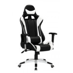 Кресло Special4You ExtremeRace Black/White With Footrest (E4732)