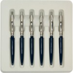 Ручки шариковые автоматические Regal с глянцевым лакированным корпусом синего цвета 6 шт. Синие (R2491202.GS.B)