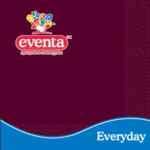 Салфетки столовые Eventa трехслойные бордо 33х33 см 20 шт (34503600_4823071602456)