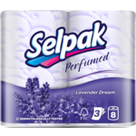 Туалетная бумага Selpak Perfumed с ароматом Лаванда 8 рулонов (8690530044500)