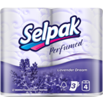 Туалетная бумага Selpak Perfumed с ароматом Лаванда 4 рулона (8690530045583)