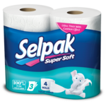 Туалетная бумага Selpak трехслойная белая 4 рулона (8690530204492)