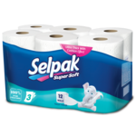 Туалетная бумага Selpak трехслойная белая 12 рулонов (8690530204508)