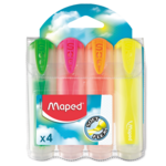Набір кольорових текст-маркерів Maped Fluo Peps Ultra Soft Transparent 4 шт. у блістері (MP.745947)
