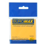 Блок бумаги для записей с клейким слоем Buromax Neon 75x75мм 100 листов оранжевый (BM.2382-11)