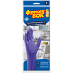 Перчатки хозяйственные резиновые размер S, фиолетовые (fb.85593)