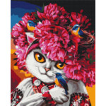 Картина за номерами ZiBi Квітуча кішка 40х50 (ZB.64023)