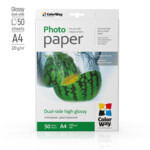 Фотобумага глянцевая двухсторонняя ColorWay 220г/м² А4 50 листов (PGD220050A4)