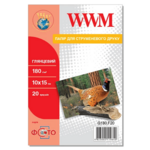 Фотобумага глянцевая WWM 180г/м2 10x15 20 листов (G180.F20)