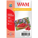 Фотобумага глянцевая WWM Premium 180г/м2 10x15 50 листов (G180.F50.Prem)
