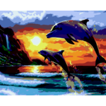 Картина по номерам ZiBi Дельфіни і море 40x50 (ZB.64251)