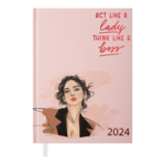 Ежедневник датированный 2024 Buromax WOMEN А5 светло-розовый 336 с (BM.2181-43)