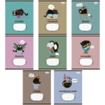 Набор предметных тетрадей ZiBi Crazy Cat 48 листов в клетку 8 предметов 10 шт (ZB.1703-99)