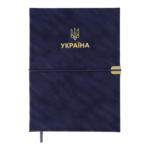 Ежедневник датированный 2026 Buromax Patriot Velour A5 из искусственной кожи 336 страниц синий (BM.21133-02)