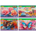 Альбом для рисования А4 40 листов ZiBi 120 г/м2, на пружине (4 шт в блистере) (ZB.1442.4)