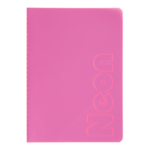 Книга записная Buromax Neon А5, 80 листов в клетку обложка PVC розовая (BM.24822180-10)