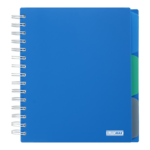 Тетрадь на пружине Buromax Classic B5 120 листов в клетку 3 разделителя, пластиковая обложка, синий (BM.24355911-02)