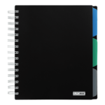 Тетрадь на пружине Buromax Classic B5 120 листов в клетку 3 разделителя, пластиковая обложка, черный (BM.24355911-01)