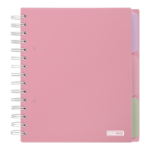 Тетрадь на пружине Buromax Pastel B5 120 листов в клетку 3 разделителя, пластиковая обложка, розовый (BM.24355912-10)