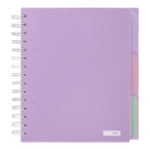 Тетрадь на пружине Buromax Pastel B5 120 листов в клетку 3 разделителя, пластиковая обложка, сиреневый (BM.24355912-26)