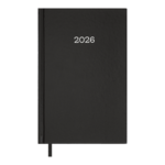 Ежедневник датированный 2026 Buromax Simple A5 из бумвинила 320 страниц черный (BM.21166-01)
