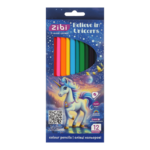 Олівці кольорові ZiBi Unicorn, тригранний корпус, 12 кольорів (ZB.2454)