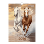 Календарь настенный 2026 Buromax А3 на 1 пружину, Horses (BM.210601)