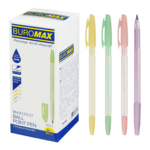 Ручка кулькова Buromax Simple 0.7мм, асорті корпусів, синє чорнило (BM.8123-01)