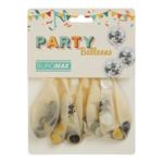 Набір повітряних кульок Buromax Happy Birthday з глітером 6 шт 30 см срібні (BM.98300)