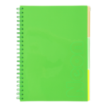 Зошит на пружині Buromax Neon A4 120 аркушів у клітинку 3 роздільники зелений (BM.24349911-04)