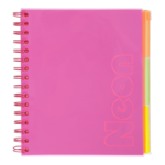 Зошит на пружині Buromax Neon B5 120 аркушів у клітинку 3 роздільники рожевий (BM.24359911-10)