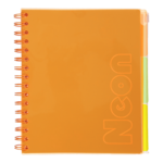 Зошит на пружині Buromax Neon B5 120 аркушів у клітинку 3 роздільники помаранчевий (BM.24359911-11)