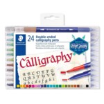 Набор ручек для каллиграфии STAEDTLER, двусторонние, 24 цвета, 2,0 мм и 3,5 мм (ST.3005 TB24)